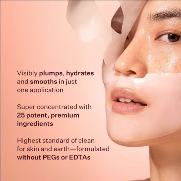 🌶4/$12 NIP Peach & Lily Glass Skin Ginseng Collagen Mask Full Size Retail $8.00 - Picture 7 of 8